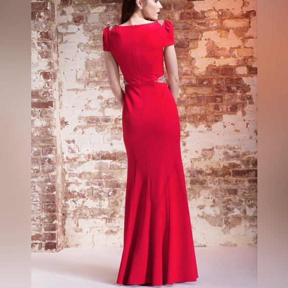 Just like that: deep red embellished gown